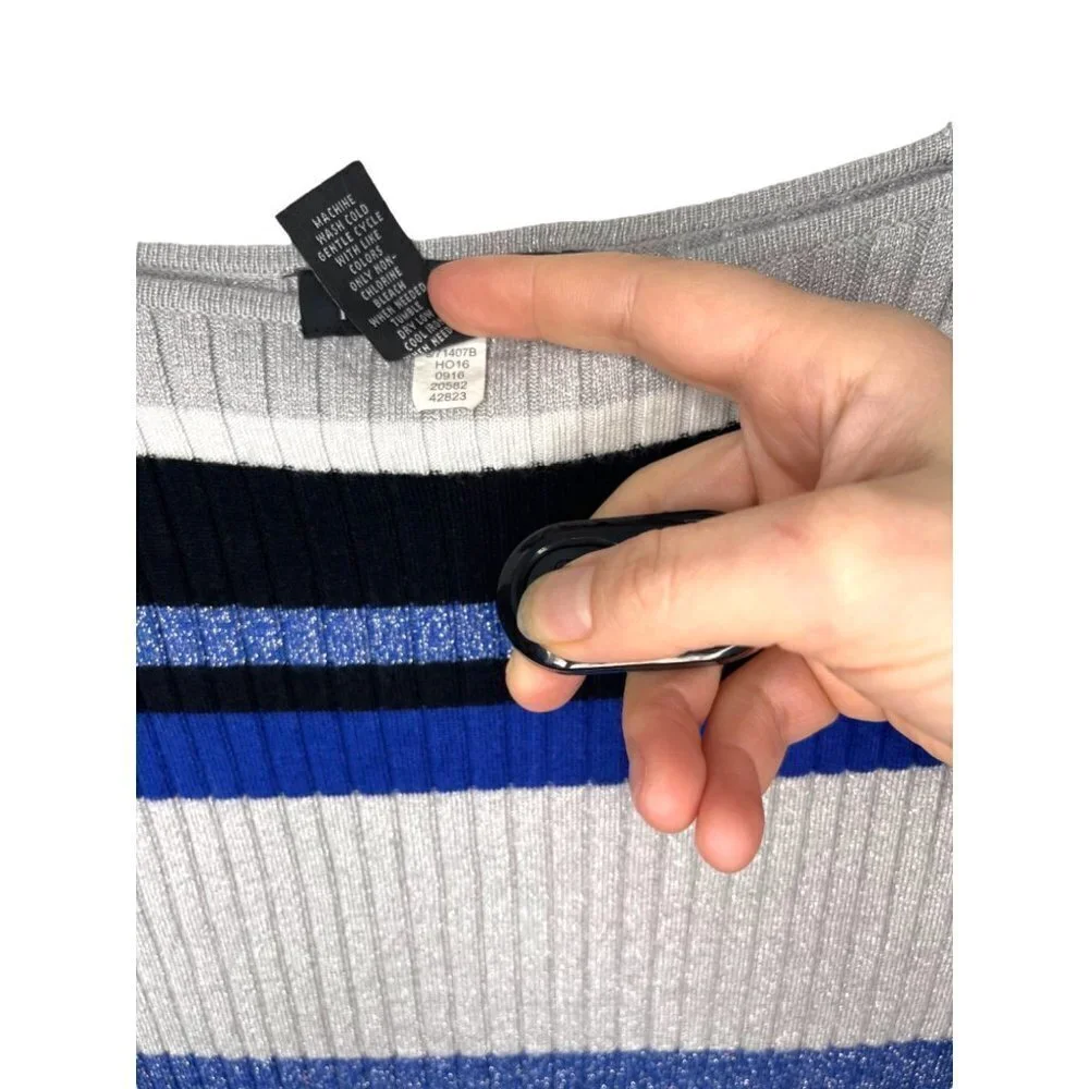 INC International Concepts Metallic Striped‎ Sweater size M